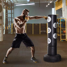 Laden Sie das Bild in den Galerie-Viewer, Standboxsack mit Ständer 176 cm Boxing Trainer Geeignet für Profis und Anfänger Schwarz