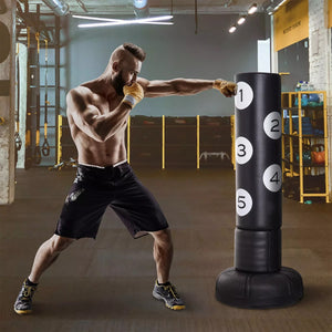 Standboxsack mit Ständer 176 cm Boxing Trainer Geeignet für Profis und Anfänger Schwarz