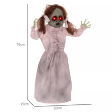 Laden Sie das Bild in den Galerie-Viewer, Halloween Dekoration Geisterpuppe 76 cm mit LED-Lichter Soundfunktion