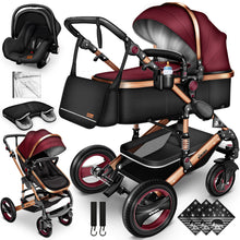 Laden Sie das Bild in den Galerie-Viewer, Kinderwagen 3 in 1 Kombi-Buggy Reisebuggy inkl. Auto- Babyschale. Faltbar.