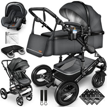 Laden Sie das Bild in den Galerie-Viewer, Kinderwagen 3 in 1 Kombi-Buggy Reisebuggy inkl. Auto- Babyschale. Faltbar.