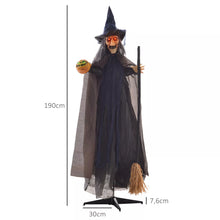 Laden Sie das Bild in den Galerie-Viewer, Halloween Hexe 190 cm mit LED-Lichter, Soundfunktion