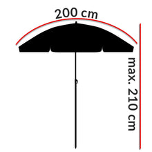 Laden Sie das Bild in den Galerie-Viewer, Sonnenschirm mit Stahlgestänge Ø200cm. Verschiedene Farben