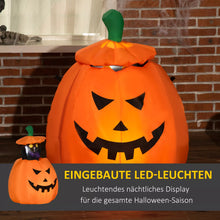 Laden Sie das Bild in den Galerie-Viewer, Halloween Aufblasbarer Kürbisgeist 115 cm mit beweglicher Katze mit LED