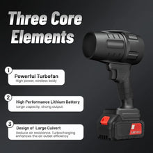 Laden Sie das Bild in den Galerie-Viewer, Black Edition Akku-LaubbläserBläser Pistolen-Laubbläser Extrempower mit bis zu 210 km/h. 2 Akus