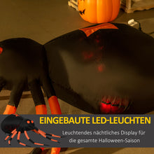 Laden Sie das Bild in den Galerie-Viewer, Aufblasbare Halloweendeko Große Spinne 43 cm mit LED-Beleuchtung