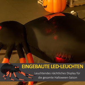 Aufblasbare Halloweendeko Große Spinne 43 cm mit LED-Beleuchtung