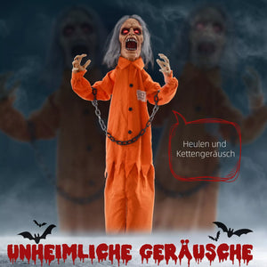Halloween Dekoration Gefangener 85 cm mit LED-Lichter, Soundfunktion