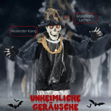 Laden Sie das Bild in den Galerie-Viewer, Halloween Dekoration Skelett Bräutigam 100 cm mit Geräuschen, Sound, Augenglühen