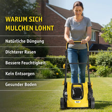 Laden Sie das Bild in den Galerie-Viewer, Sonderposten: Akku-Rasenmäher 20 V inklusive Akku &amp; Ladegerät | Brushless | 33 cm | Mulchfunktion