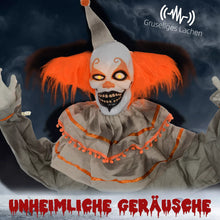 Laden Sie das Bild in den Galerie-Viewer, Halloween Dekoration Stehender Clown 183cm mit LED-Lichter Soundfunktion