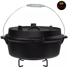 Laden Sie das Bild in den Galerie-Viewer, Dutch Oven Set – Gusseiserner Feuertopf mit Deckelheber. Verschiedene Größen.