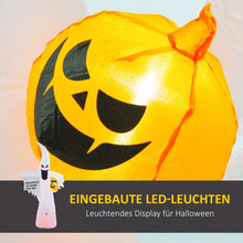 Laden Sie das Bild in den Galerie-Viewer, Halloween aufblasbarer Kürbis-Geist 240 cm mit LED-Lichtern