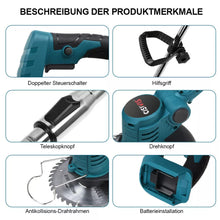Laden Sie das Bild in den Galerie-Viewer, Akku Rasentrimmer Freischneider Trimmer mit 21V 2x2,0Ah Akkus und Ladegerät
