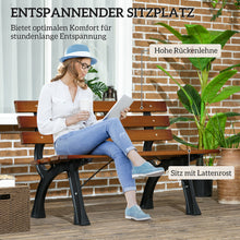 Laden Sie das Bild in den Galerie-Viewer, Parkbank mit Rückenlehne. 2-Sitzer. Im typischen Parkbank-Look. Lamellen.