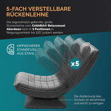 Laden Sie das Bild in den Galerie-Viewer, Richtig stylischer hochwertiger Luxus-Relaxsessel mit großer Rückenlehne 5-fach verstellbarer Neigungswinkel.