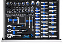Laden Sie das Bild in den Galerie-Viewer, XXL Profi-Werkzeugwagen 8 Schubladen Werkstattwagen mit Werkzeug gefüllt. 89 kg Gesamtgewicht.