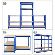Laden Sie das Bild in den Galerie-Viewer, Schwerlastregale 180 x 90 x 60 cm 5 Böden - bis 875 kg - blau