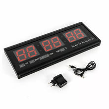 Laden Sie das Bild in den Galerie-Viewer, LED-Wand- &amp; Tischuhr, Jumbo-Uhrzeit, 48cm Breite, Hygro-/Thermometer