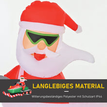 Laden Sie das Bild in den Galerie-Viewer, Aufblasbarer Weihnachtsmann auf Snowmobil 1,6 m Nikolaus Santa LED IP44 Polyester