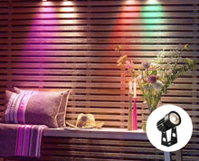 Laden Sie das Bild in den Galerie-Viewer, LED RGB Color Gartenlicht 6er Set mit Gartenspieß. 4 x 3 Watt Farbige LED-Licht. Fernbedienung