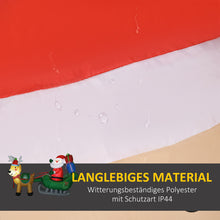 Laden Sie das Bild in den Galerie-Viewer, Aufblasbarer Weihnachtsmann mit Rentieren, LED-Licht 125cm Weihnachtsdeko