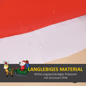 Aufblasbarer Weihnachtsmann mit Rentieren, LED-Licht 125cm Weihnachtsdeko