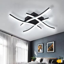 Laden Sie das Bild in den Galerie-Viewer, Schwarze LED-Deckenleuchte – dimmbare 24W Deckenlampe in Chrom-Alu für Büro, Wohnzimmer &amp; Flur