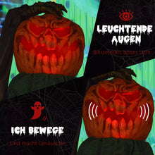 Laden Sie das Bild in den Galerie-Viewer, Halloween Dekoration Skelett-Kürbis 183 cm mit LED-Lichter Soundfunktion