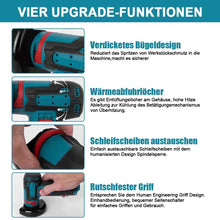 Laden Sie das Bild in den Galerie-Viewer, Akku-Mini-Winkelschleifer Flex. Klein und handlich. Übliche 76 mm Scheiben. Auch perfekt um Schrott-Fahrräder zu entfernen.