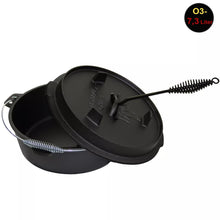 Laden Sie das Bild in den Galerie-Viewer, Dutch Oven Set – Gusseiserner Feuertopf mit Deckelheber. Verschiedene Größen.