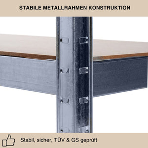 Schwerlastregale 180 x 90 x 40 cm 5 Böden - bis 875 kg