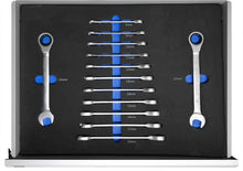 Laden Sie das Bild in den Galerie-Viewer, XXL Profi-Werkzeugwagen 8 Schubladen Werkstattwagen mit Werkzeug gefüllt. 89 kg Gesamtgewicht.