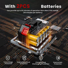 Laden Sie das Bild in den Galerie-Viewer, Black Edition Akku-LaubbläserBläser Pistolen-Laubbläser Extrempower mit bis zu 210 km/h. 2 Akus