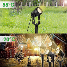 Laden Sie das Bild in den Galerie-Viewer, LED Gartenlicht 4er Set mit Gartenspieß. 4 x 3 Watt LED-Licht. Warmweiß.