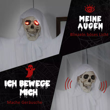 Laden Sie das Bild in den Galerie-Viewer, Halloween Hängender Horror Geist 153 cm mit LED Augen, glühend.