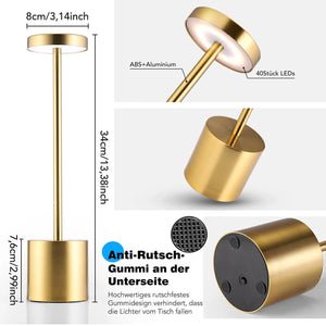 LED Tischlampe. Lampe mit Dimmung. Akkubetrieb. Nachttisch, Gartentisch. Exklusiv. Touch-Funktion