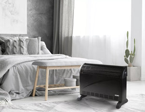 Konvektor Heizung schwarz 3 Heizstufen: 750 / 1250 / 2000 Watt