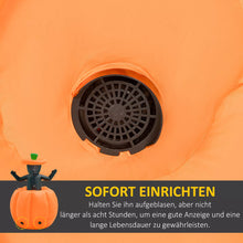 Laden Sie das Bild in den Galerie-Viewer, Halloween Aufblasbarer Kürbis 100 cm mit Skelett Halloweendekorationen LED