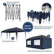 Laden Sie das Bild in den Galerie-Viewer, Faltpavillon 3 x 6 m – Pop-Up Pavillon inklusive Tragetasche. Sonnenschutz und leichter Regen. Mit 6 Seitenteilen.