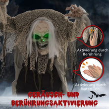 Laden Sie das Bild in den Galerie-Viewer, Halloween Dekoration Skelett 160 cm mit LED-Lichter Soundfunktion