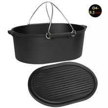 Laden Sie das Bild in den Galerie-Viewer, Dutch Oven Set – Gusseiserner Feuertopf mit Deckelheber. Verschiedene Größen.