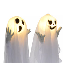 Laden Sie das Bild in den Galerie-Viewer, Halloween 3er Set Geister-Hofpfahl mit LED-Lichtern