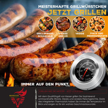 Laden Sie das Bild in den Galerie-Viewer, Profi-Holzkohlegrill XL Grillwagen 28 kg mit Grill Rost Thermometer Deckel BBQ Kohle
