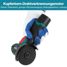 Laden Sie das Bild in den Galerie-Viewer, Akku-Mini-Winkelschleifer Flex. Klein und handlich. Übliche 76 mm Scheiben. Auch perfekt um Schrott-Fahrräder zu entfernen.