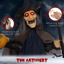 Laden Sie das Bild in den Galerie-Viewer, Halloween Hexe 190 cm mit LED-Lichter, Soundfunktion