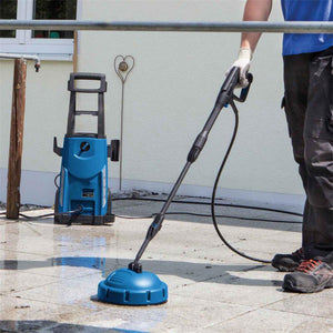 Hochdruckreiniger inkl. 8-TLG. Zubehör | 180bar Arbeitsdruck | 2400 Watt Leistung | 5m Hochdruckschlauch | Fördermenge 480 l/h | mobiler Flächenreiniger mit Bürsten
