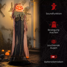 Laden Sie das Bild in den Galerie-Viewer, Halloween Dekoration Skelett-Kürbis 183 cm mit LED-Lichter Soundfunktion