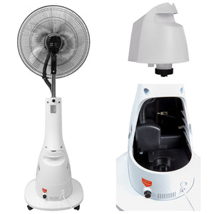Nebelventilator Standventilator Ø40 cm Luftkühler Ventilator 90 Watt mit 3,1 Liter Wassertank für Ultraschallnebel
