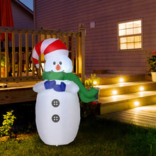 Laden Sie das Bild in den Galerie-Viewer, Aufblasbarer Schneemann mit Schal 1,20m Weihnachtsmann Weihnachtsdeko LED Nikolaus Santa